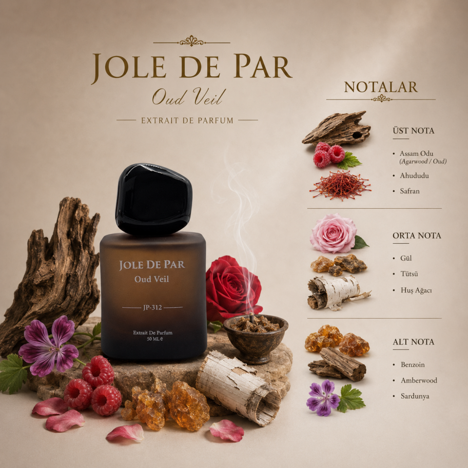 Oud Veil JP-312 Unisex Parfüm | Karanlık Oud Amberli Prestij Niş Koku