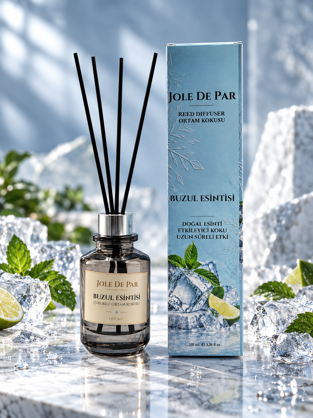 Jole De Par Buzul Esintisi 100 ml - Ferahlatıcı Kalıcı Çubuklu Oda Kokusu