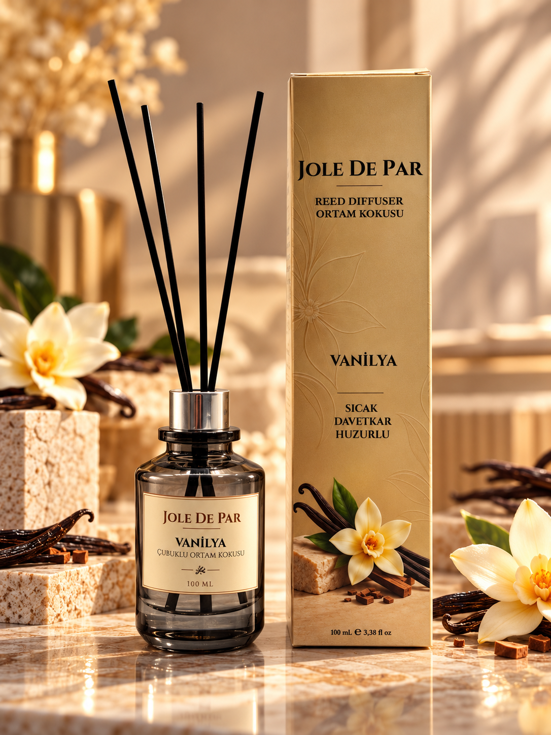 Jole De Par Vanilya 100 ml - Sıcak ve Kalıcı Çubuklu Oda Kokusu