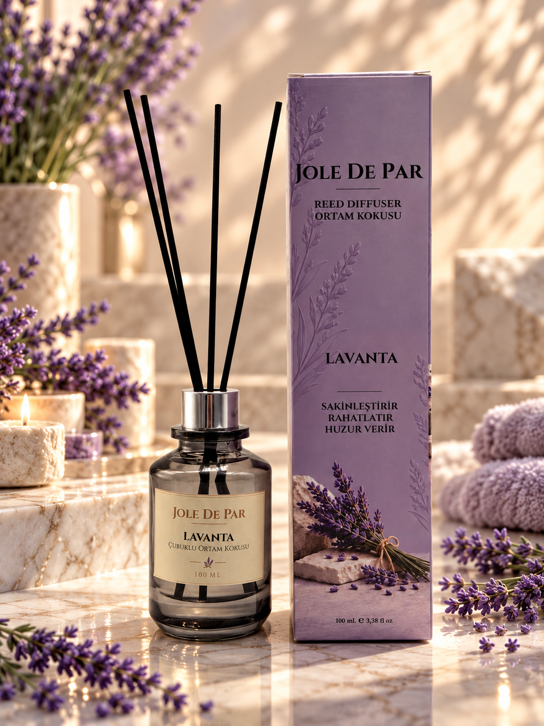 Jole De Par Lavanta 100 ml - Sakinleştirici ve Kalıcı Çubuklu Oda Kokusu